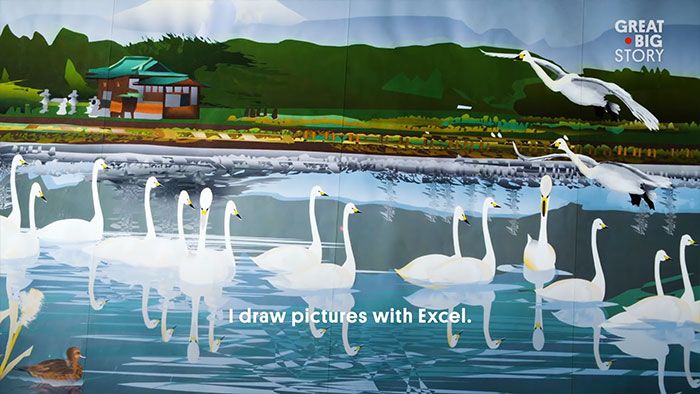 tranh phong cảnh excel